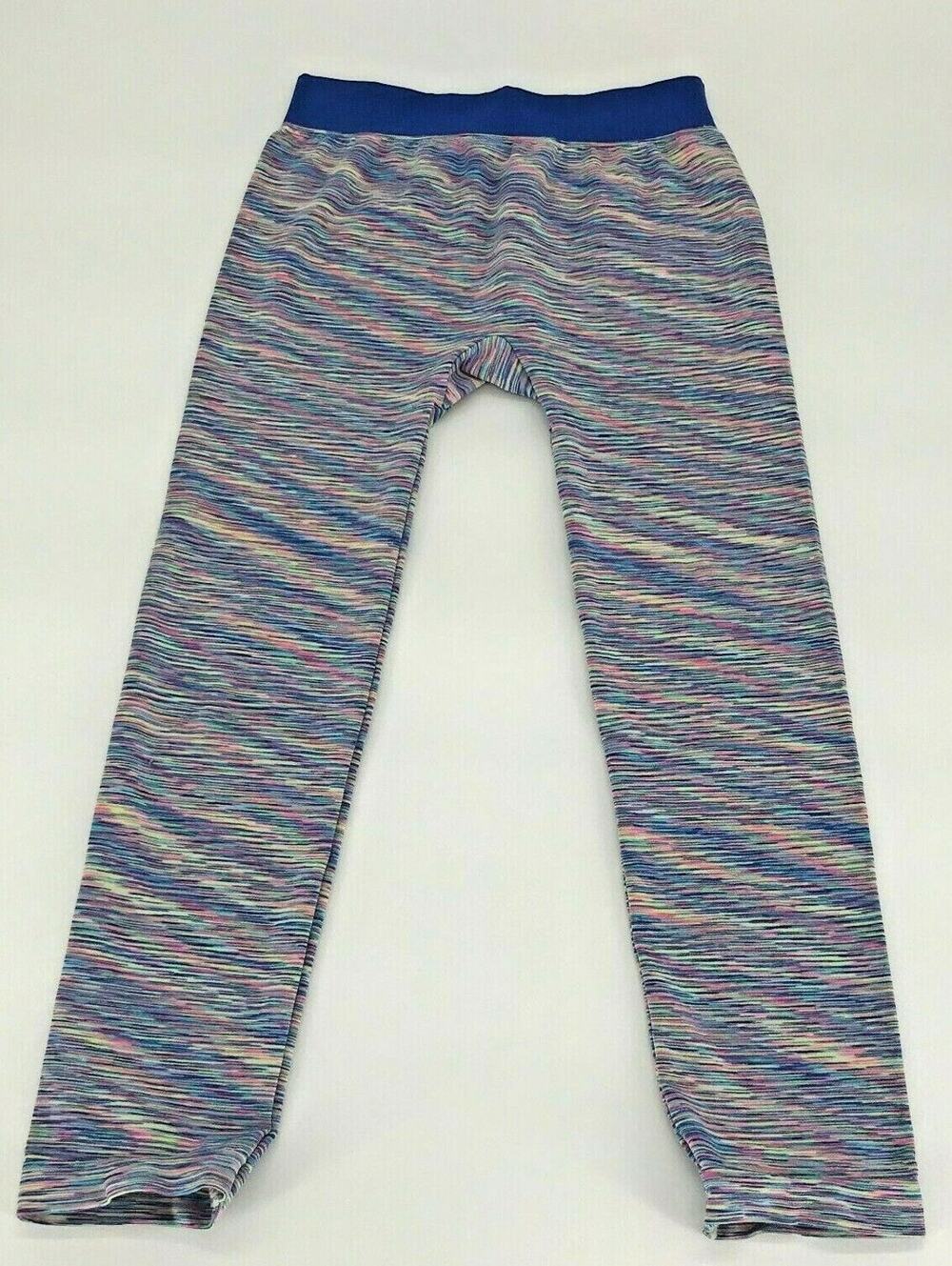 Faded Glory Girls Leggings Colorful Striped Stretch Skinny Leg Sz M 7-8
